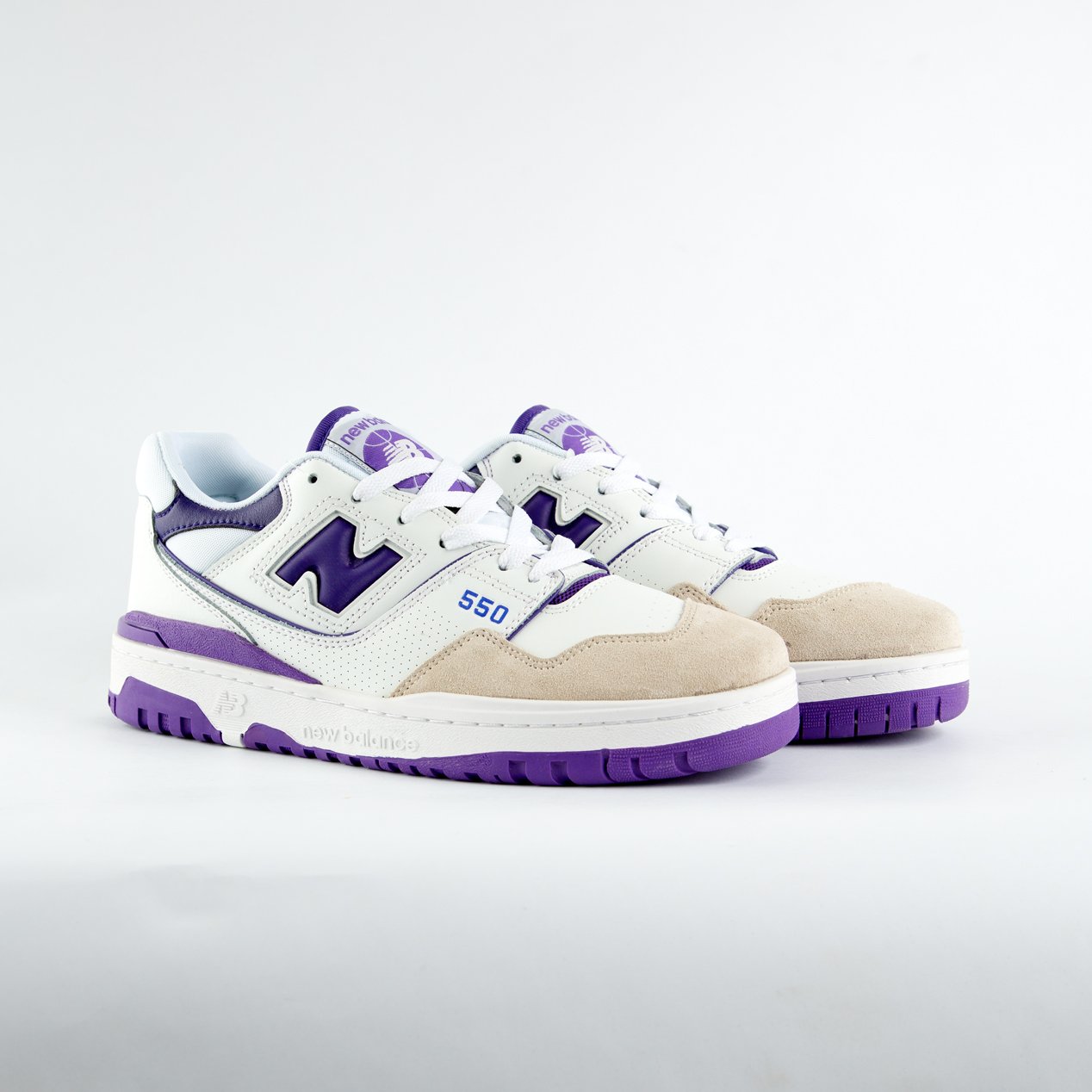 New Balance 550 White Purple Tan - Unisex Retro Sneakers