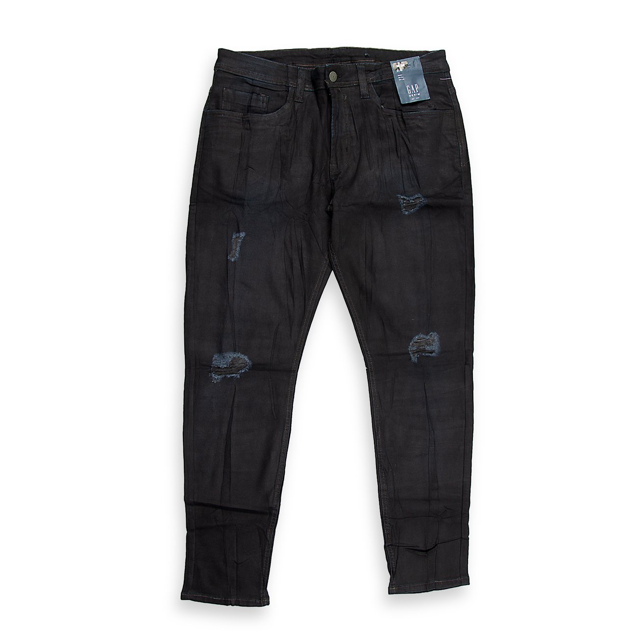 These are men's modern jeans featuring a tapered fit, which is comfortable in the thigh and narrows down towards the ankle.