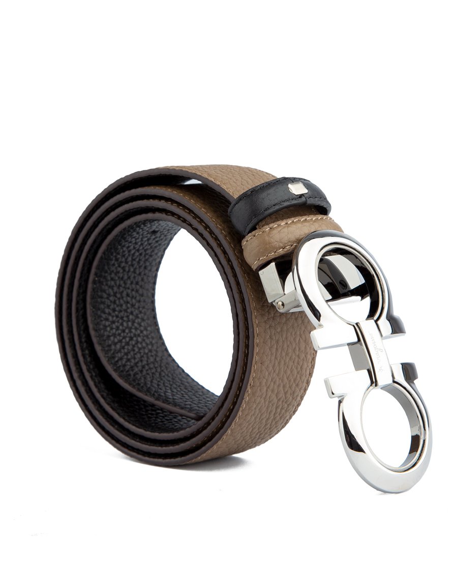 Salvatore Ferragamo Men's Reversible Leather Belt - Brown/Black