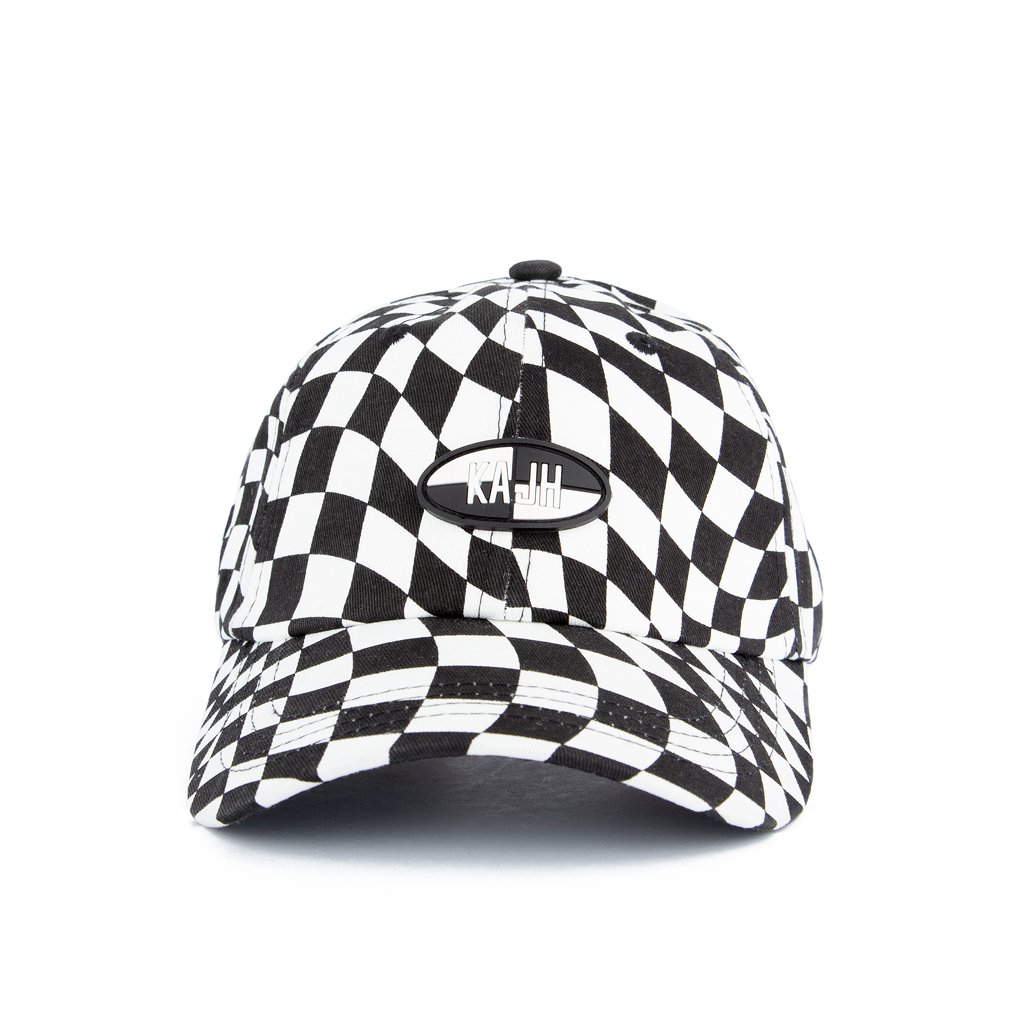 Kashi Checkered Dad Face Cap | Black & White | Sporty Style