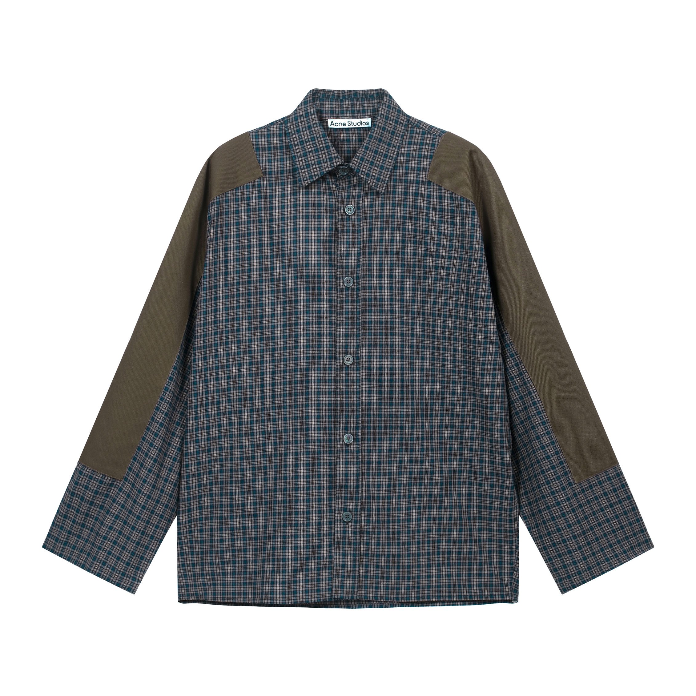 Acne Studios Men's Patchwork Plaid Shirt - Contrast Panels