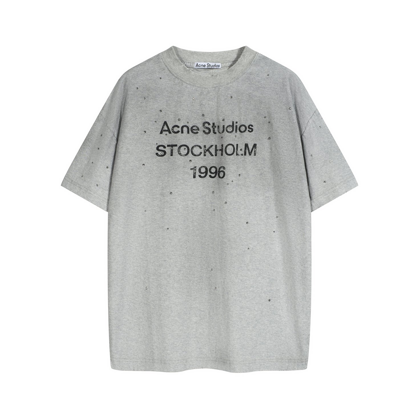 Acne Studios Rhinestone 1996 T-Shirt - White, Unisex Relaxed Fit