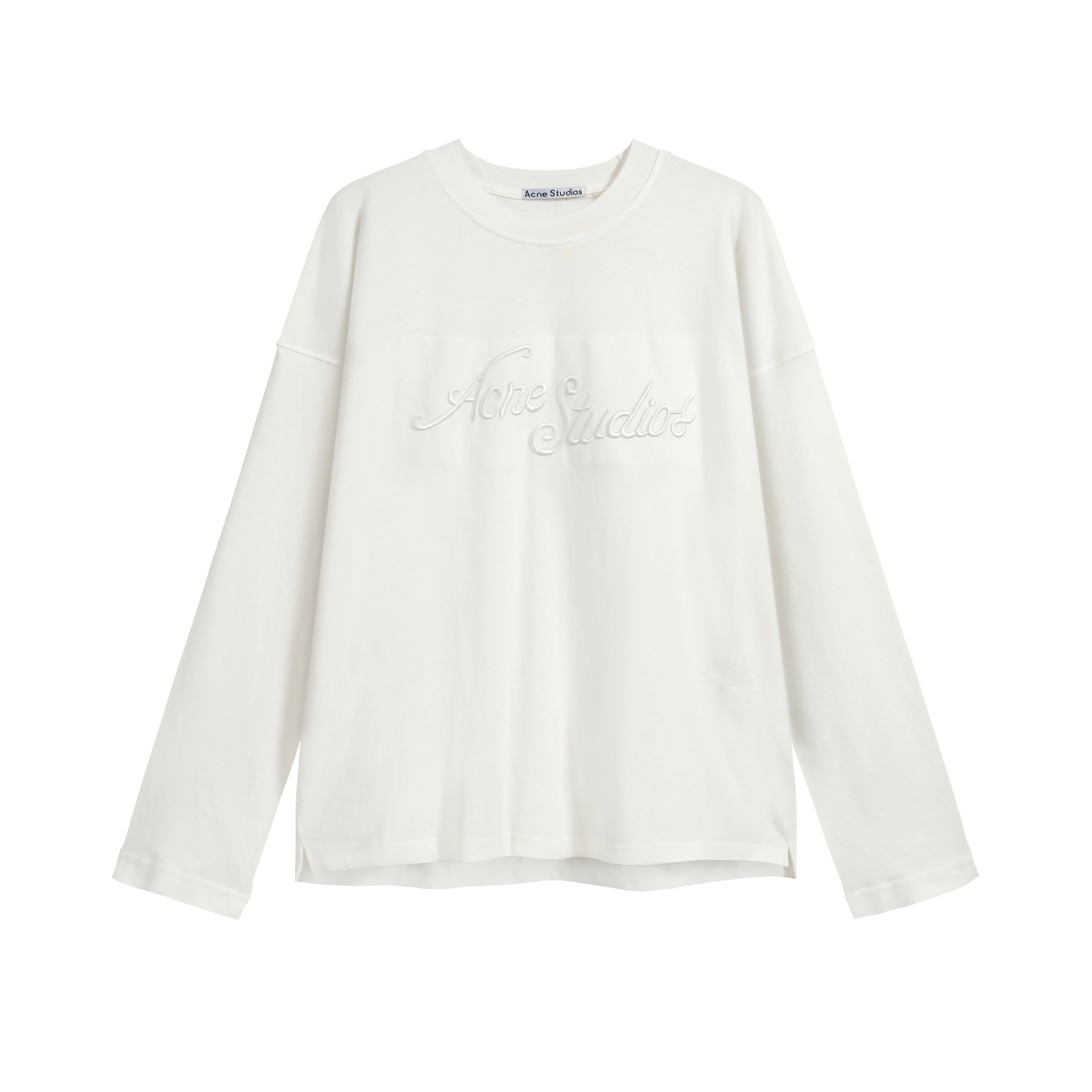 Acne Studios Optic White Logo Long-Sleeve T-Shirt - Unisex