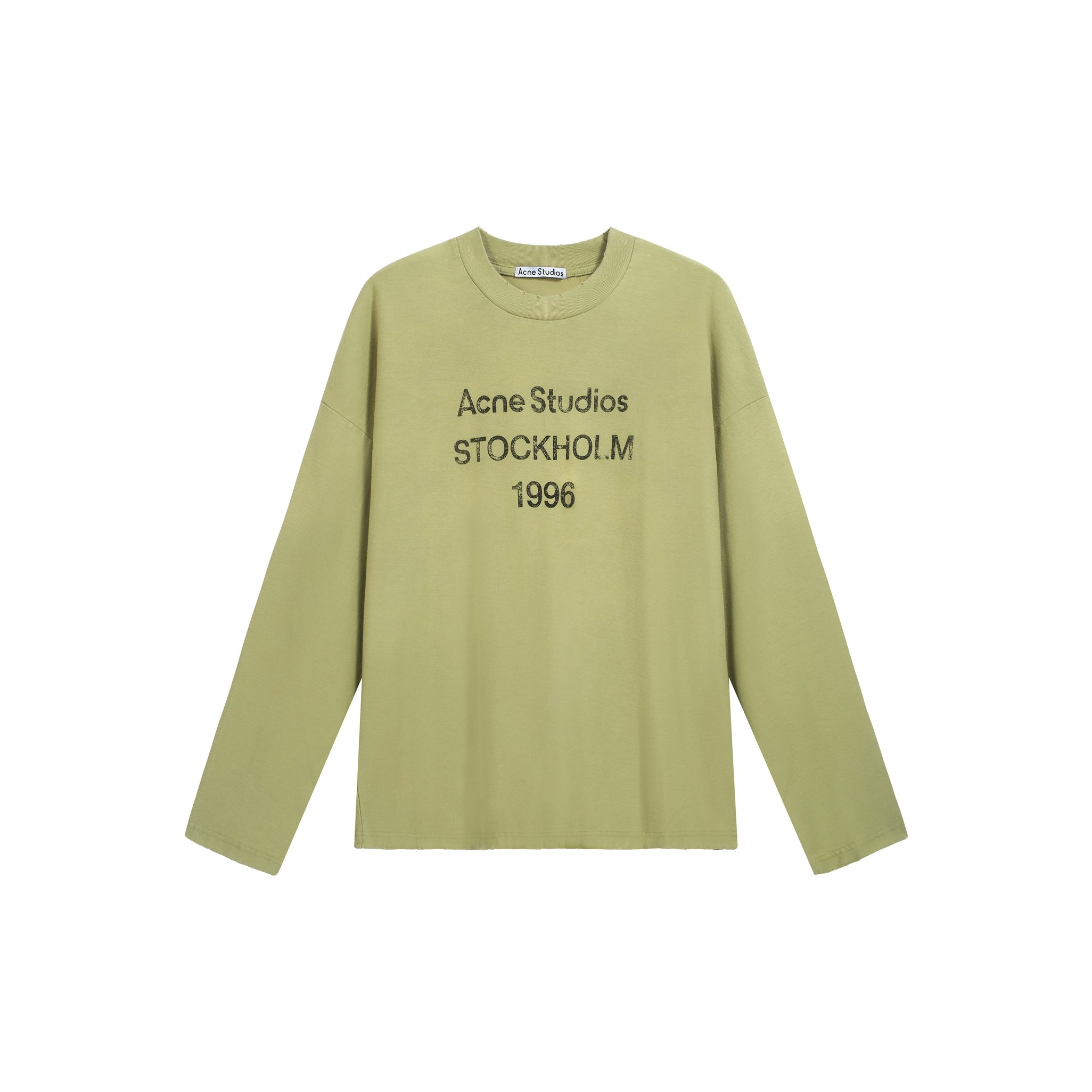Acne Studios Unisex Faded Black '1996' Logo Long-Sleeve Tee