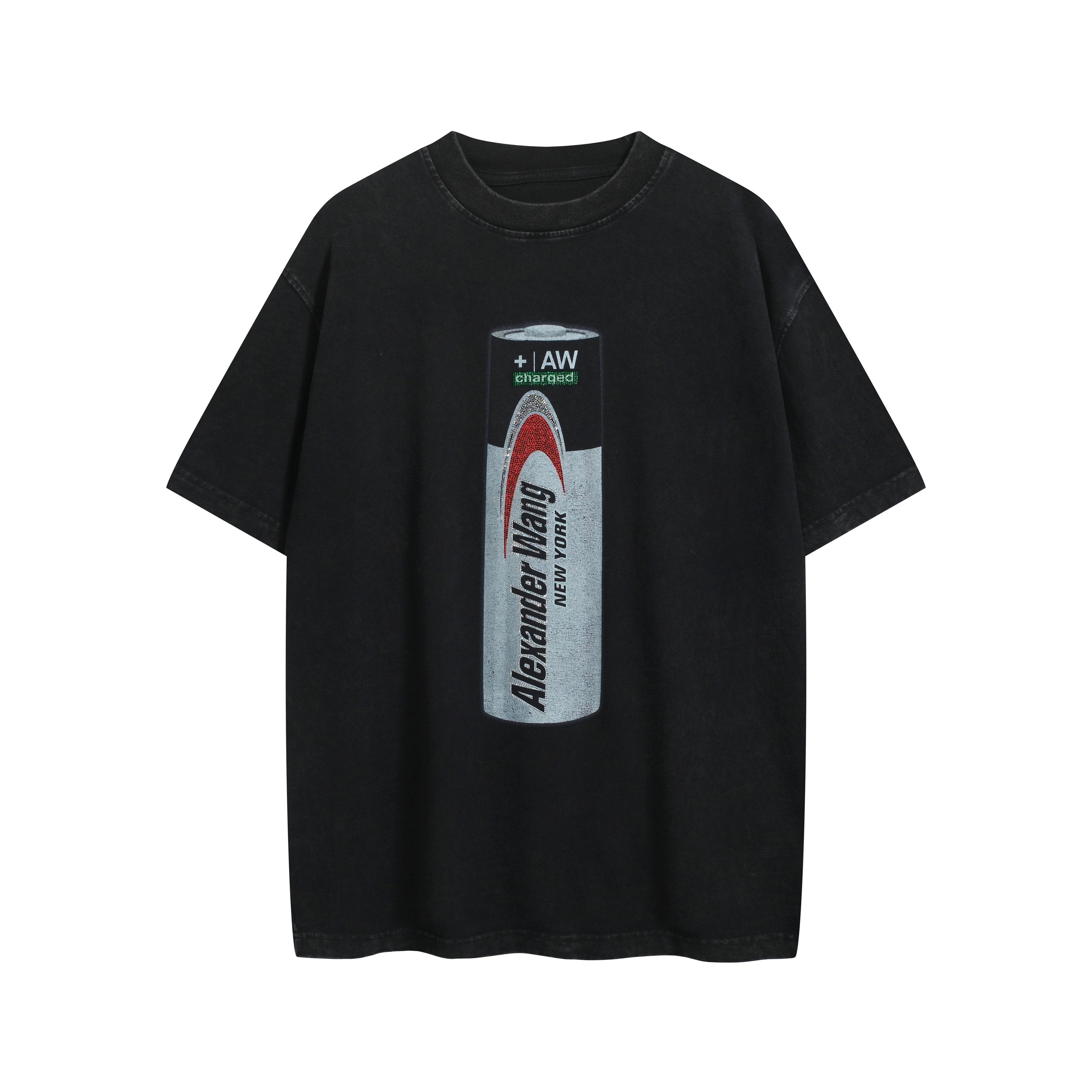 Alexander Wang Charged Battery Graphic T-Shirt - Washed Black