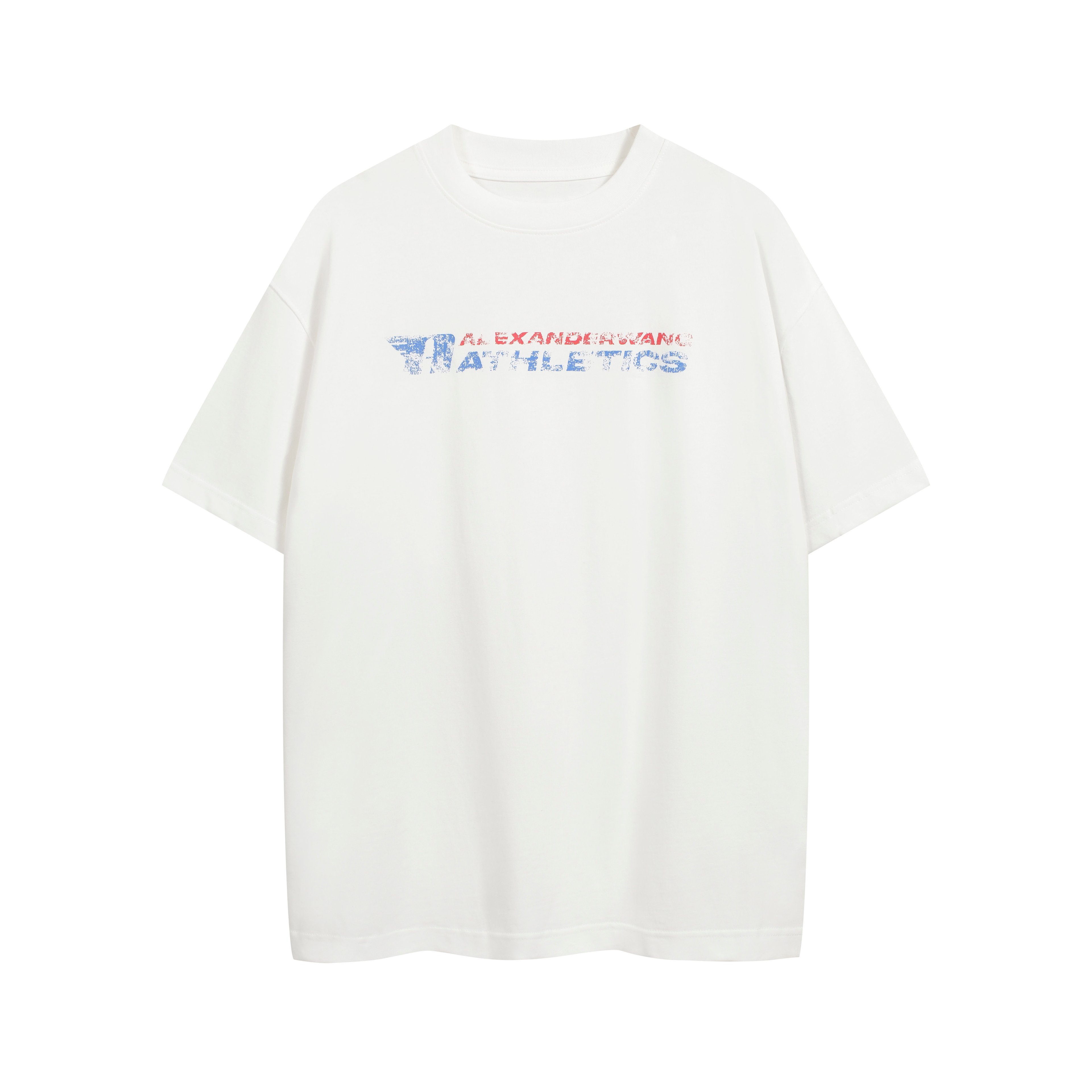 Alexander Wang Athletics Logo White Distressed Print T-Shirt