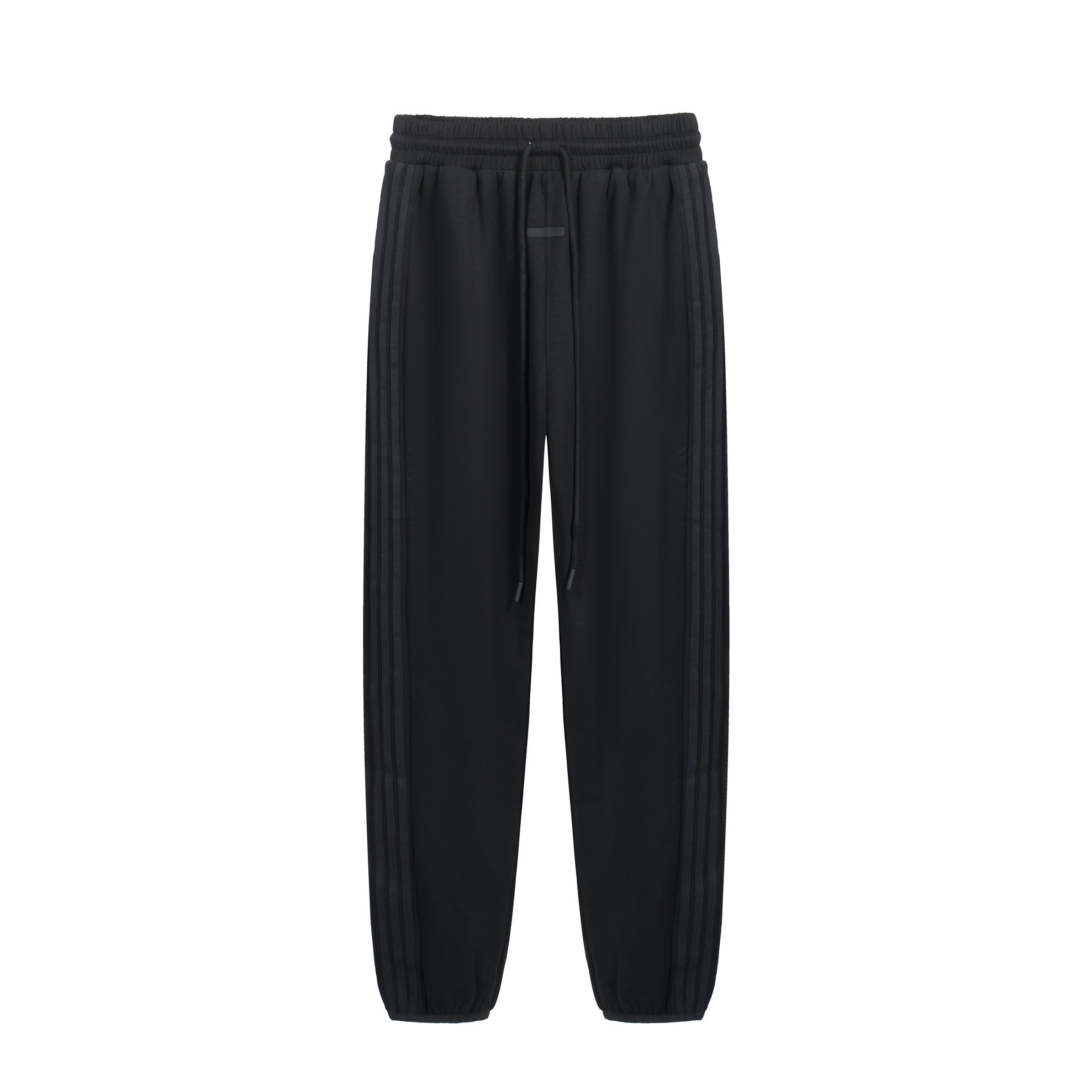 FOG ESSENTIALS Black Triple-Stripe Fleece Jogger