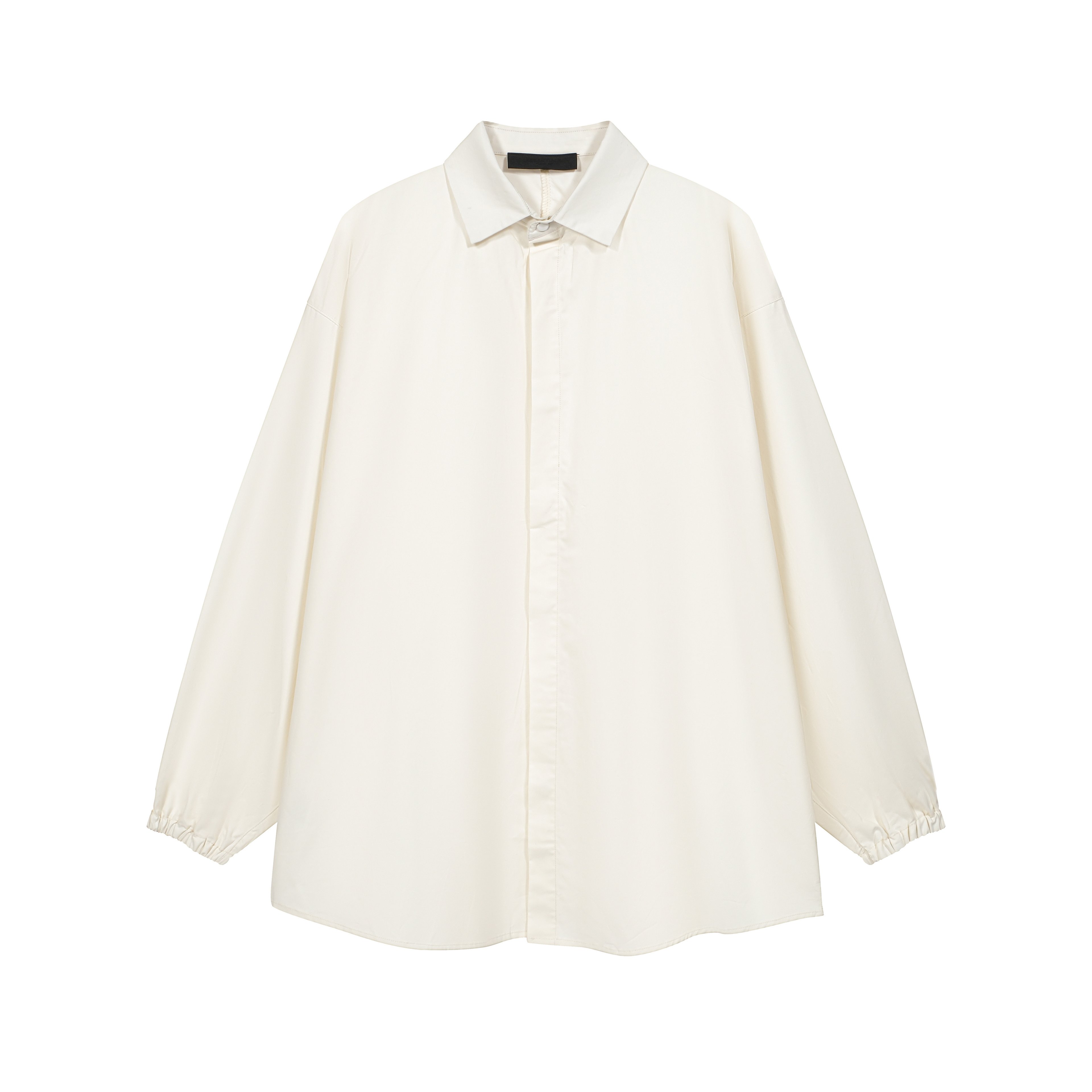 Unisex Oversized Drawstring Shirt - Cream Minimalist