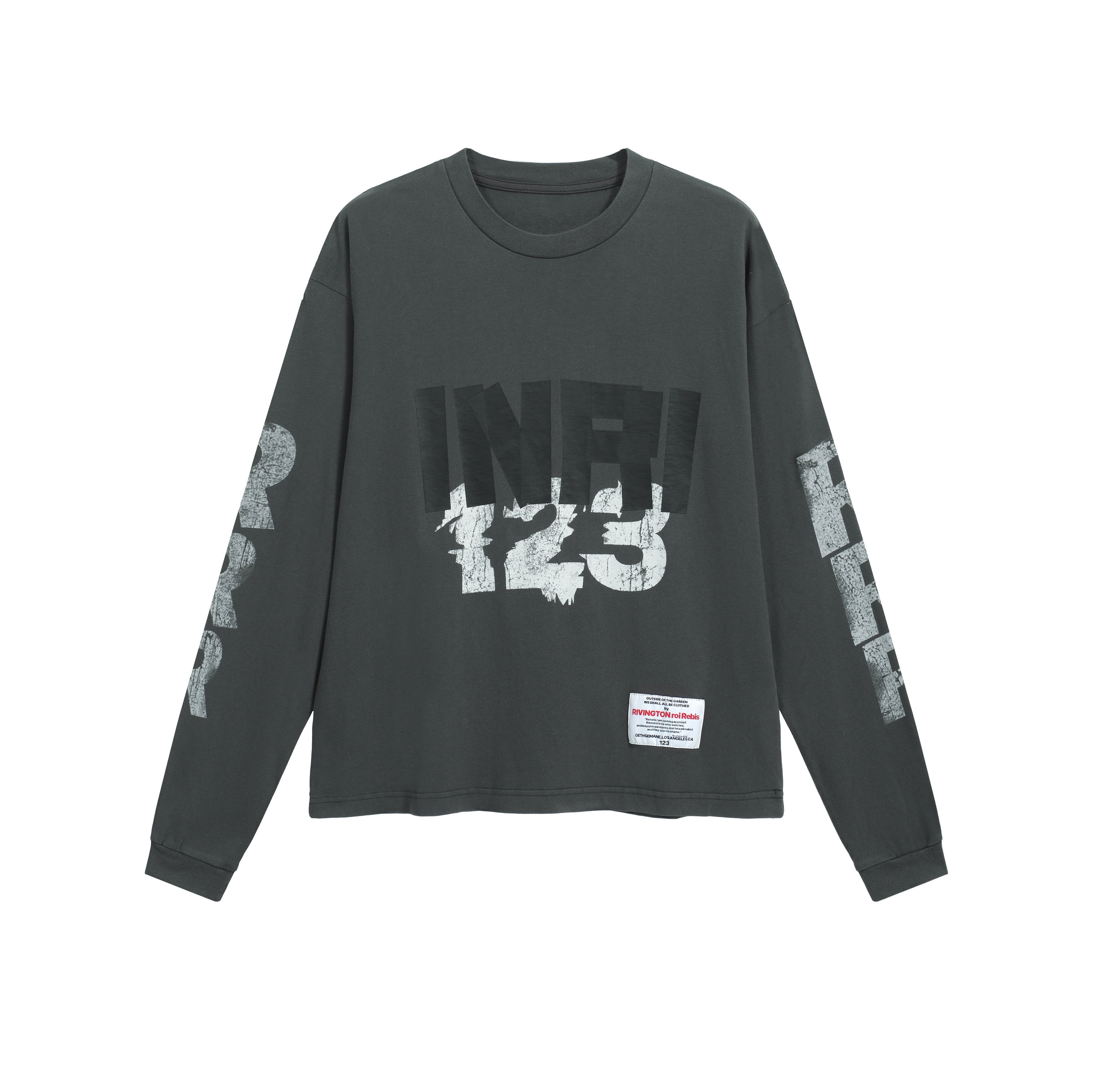 Unisex Distressed Graphic Oversized Long Sleeve T-Shirt