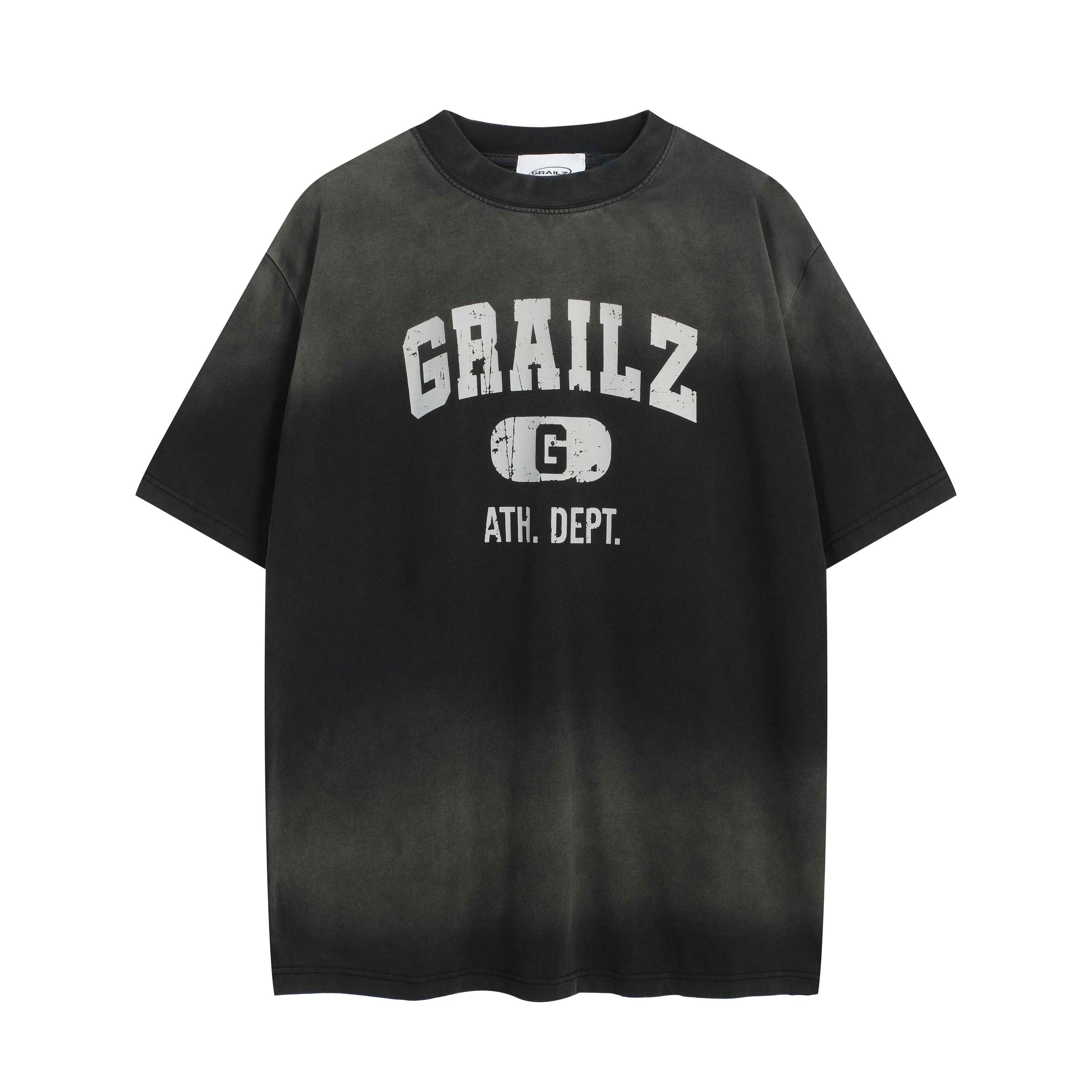 GRAILZ Washed Black Oversized Logo Graphic T-Shirt