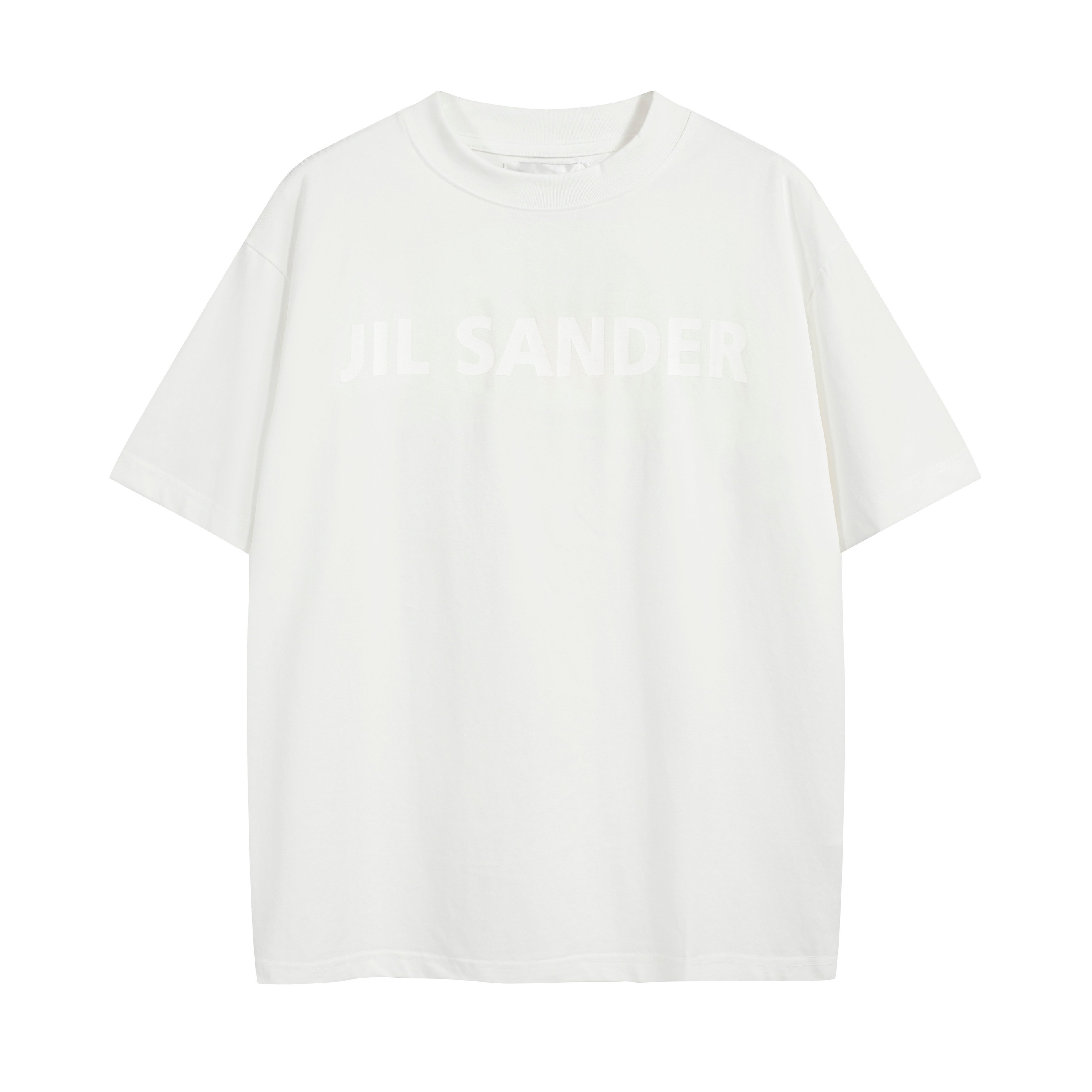 Jil Sander White Oversized Tonal Embossed Logo T-Shirt