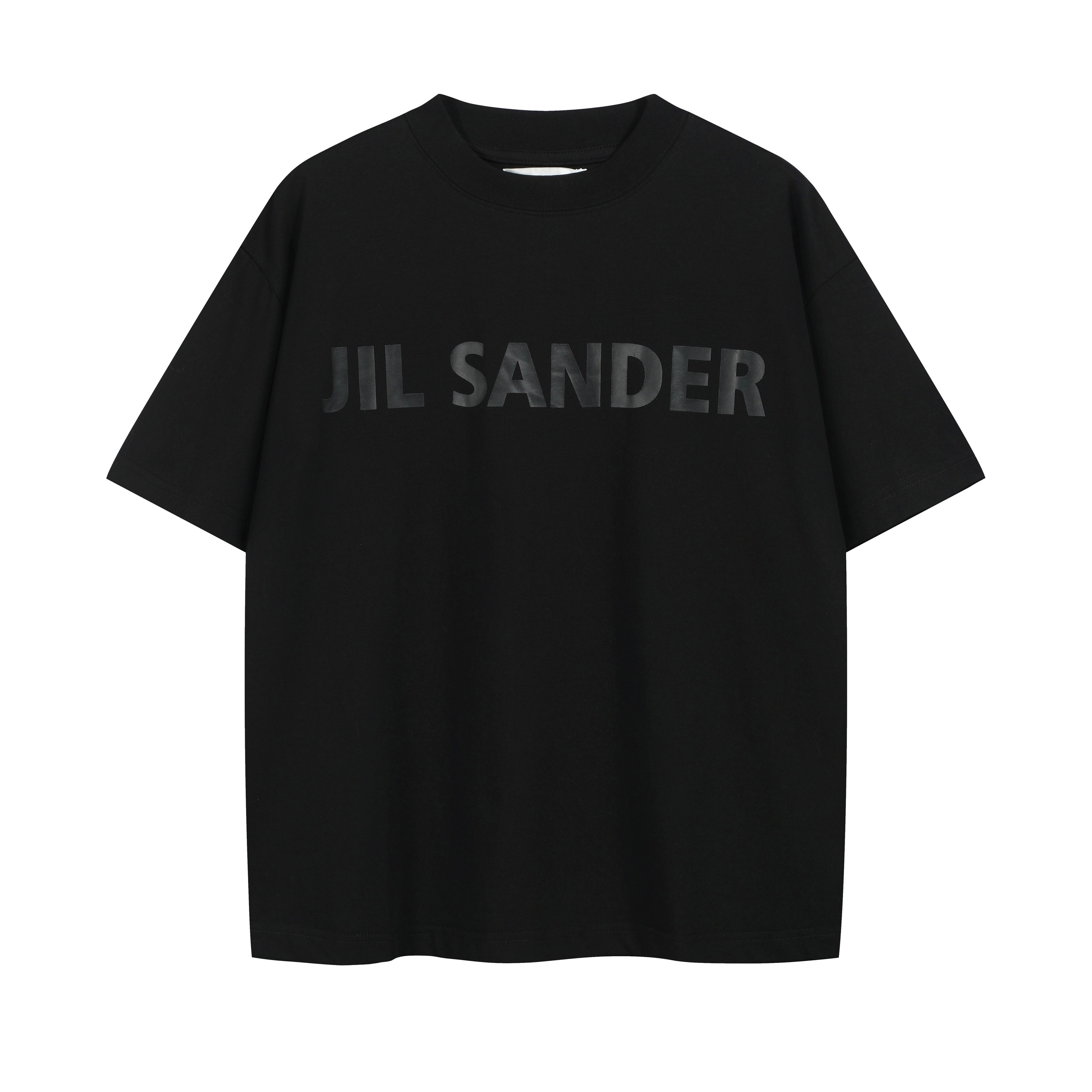 Jil Sander Black Oversized Tonal Logo Cotton T-Shirt
