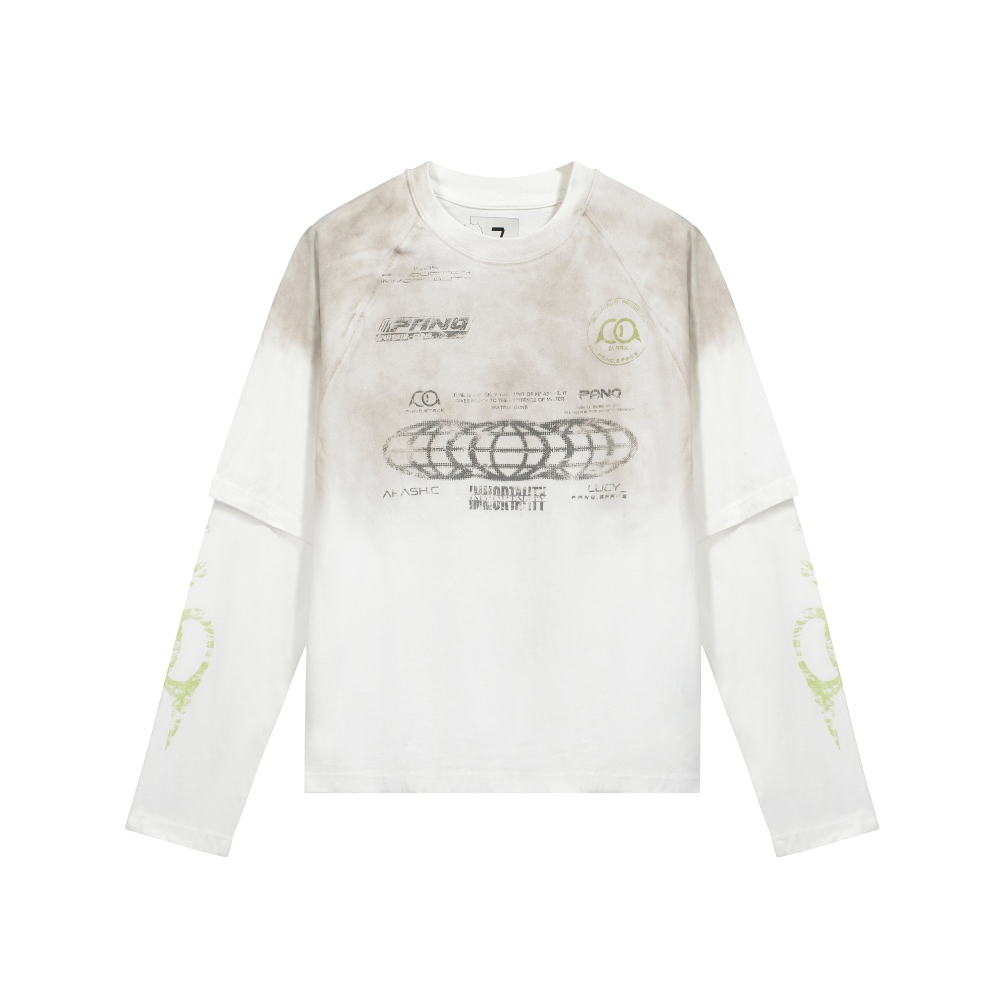 PanQ Layered Long-Sleeve T-Shirt - Distorted Graphic