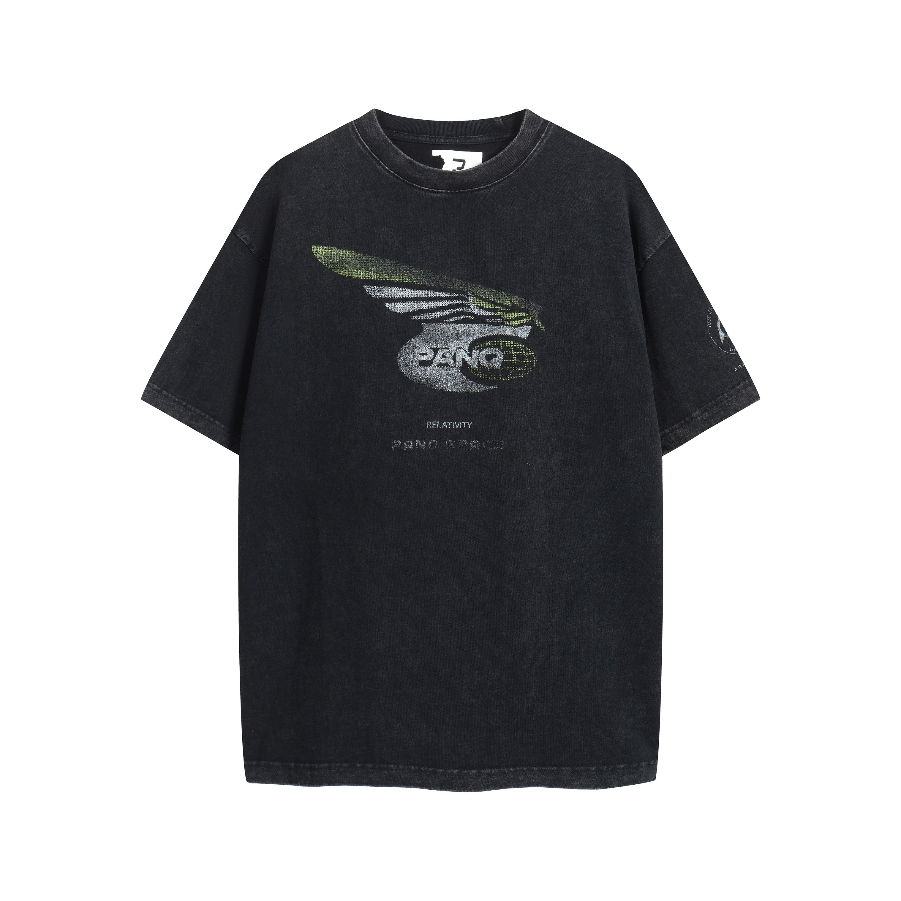 PanQ Oversized 'Relativity' Vintage Black Graphic Tee