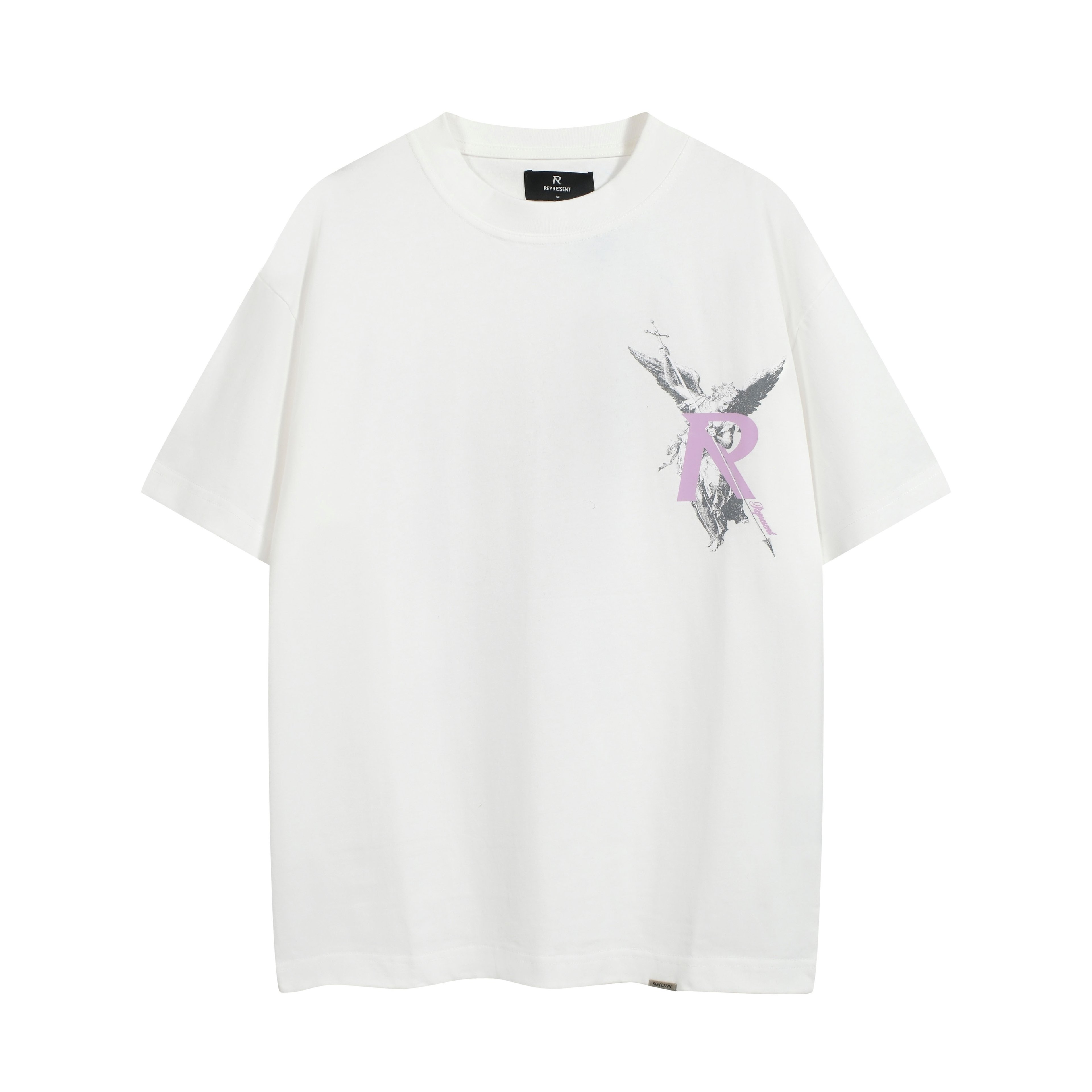 Represent Archangel Oversized T-Shirt White Purple Graphic