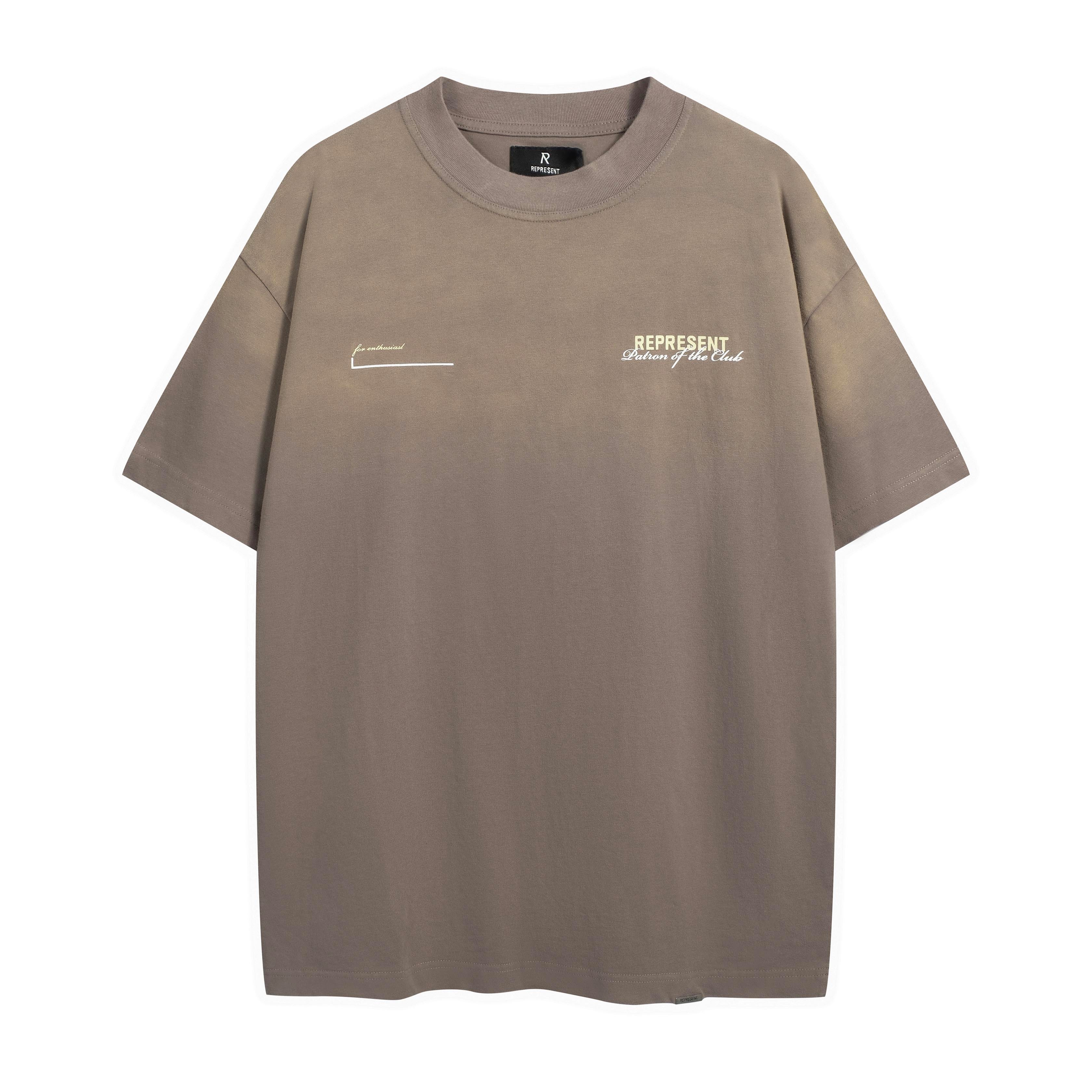 Represent Patron of the Club T-Shirt - Washed Taupe Oversized