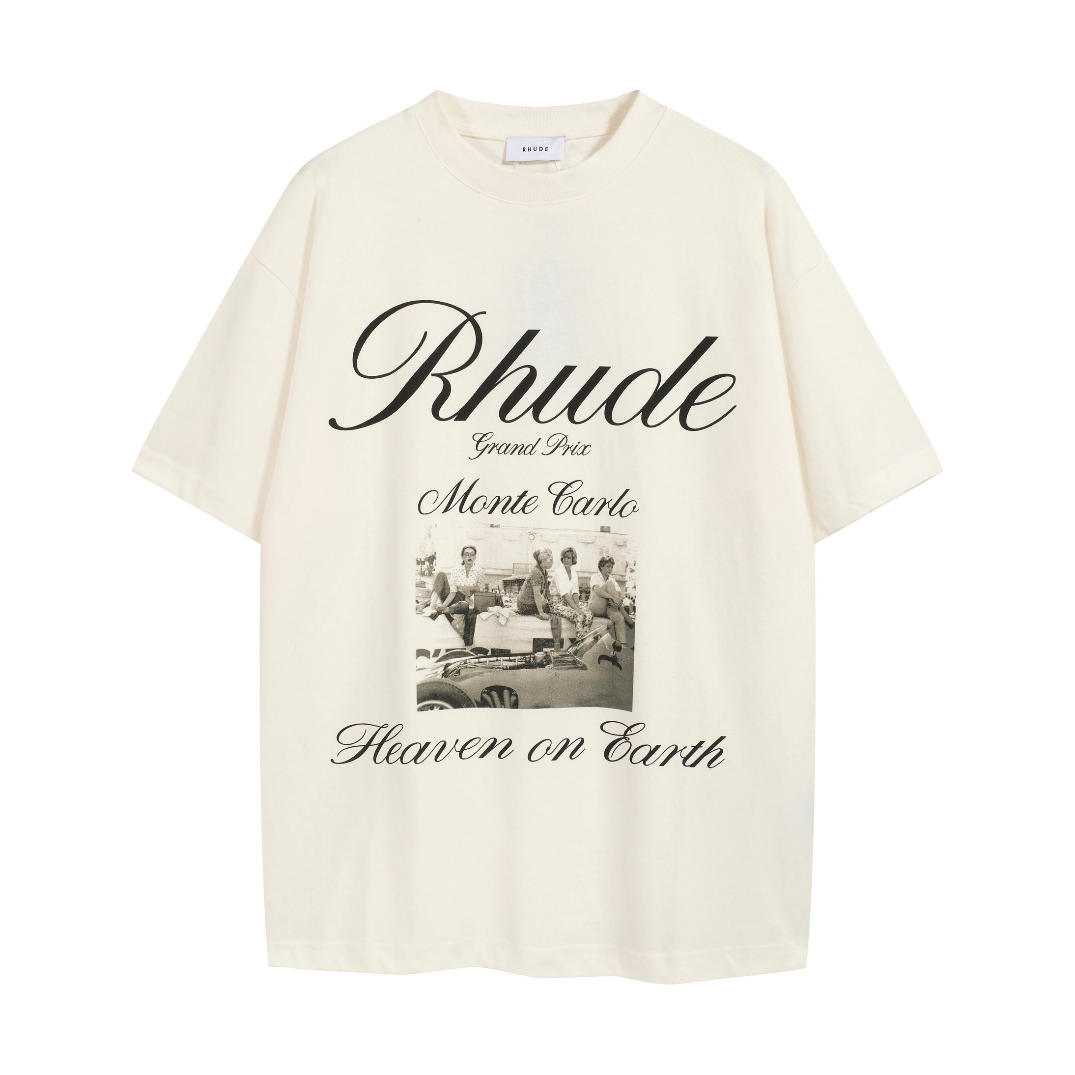 Rhude Heaven On Earth Vintage White Graphic T-Shirt
