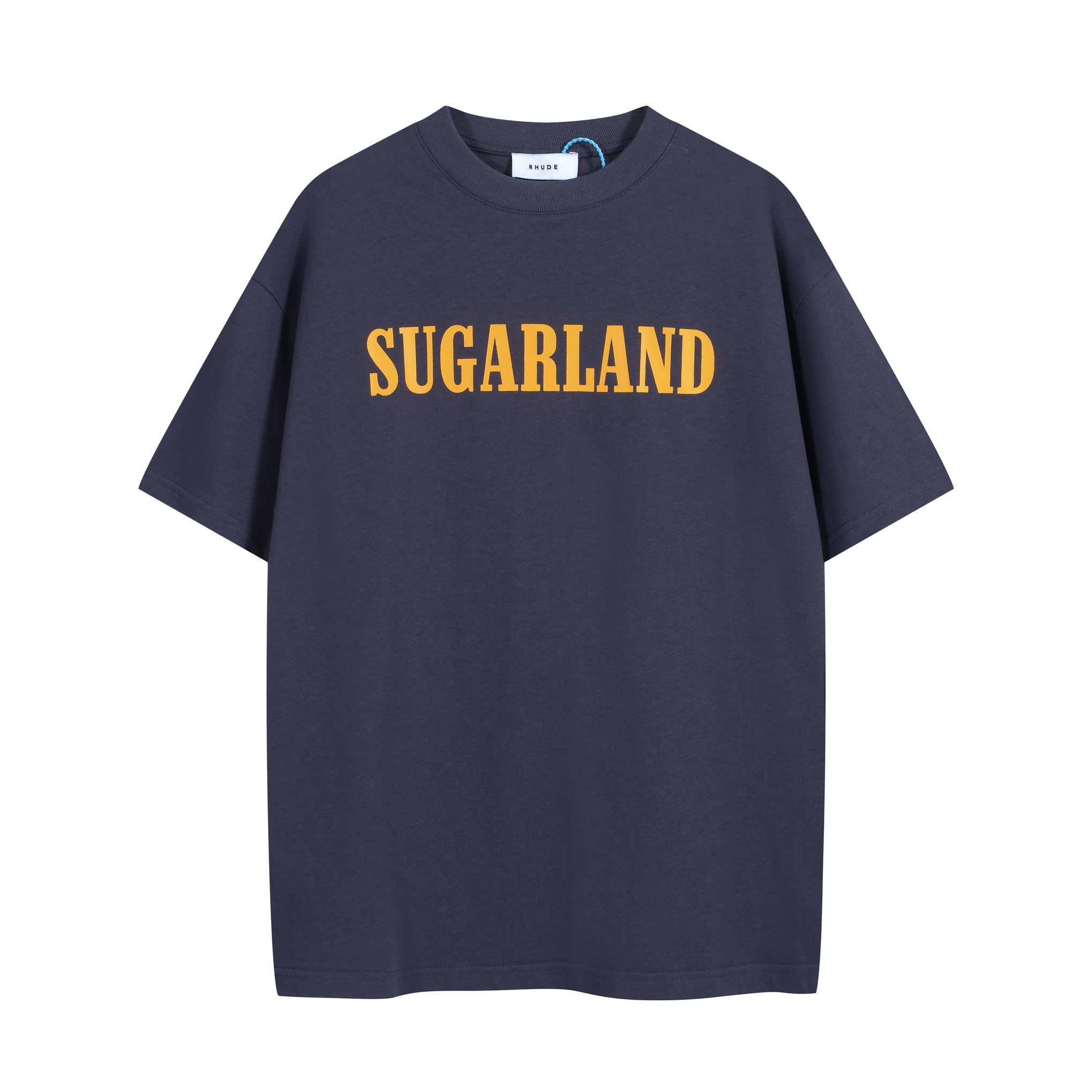 RHUDE Navy Sugarland Graphic T-Shirt - Collegiate Cotton Tee