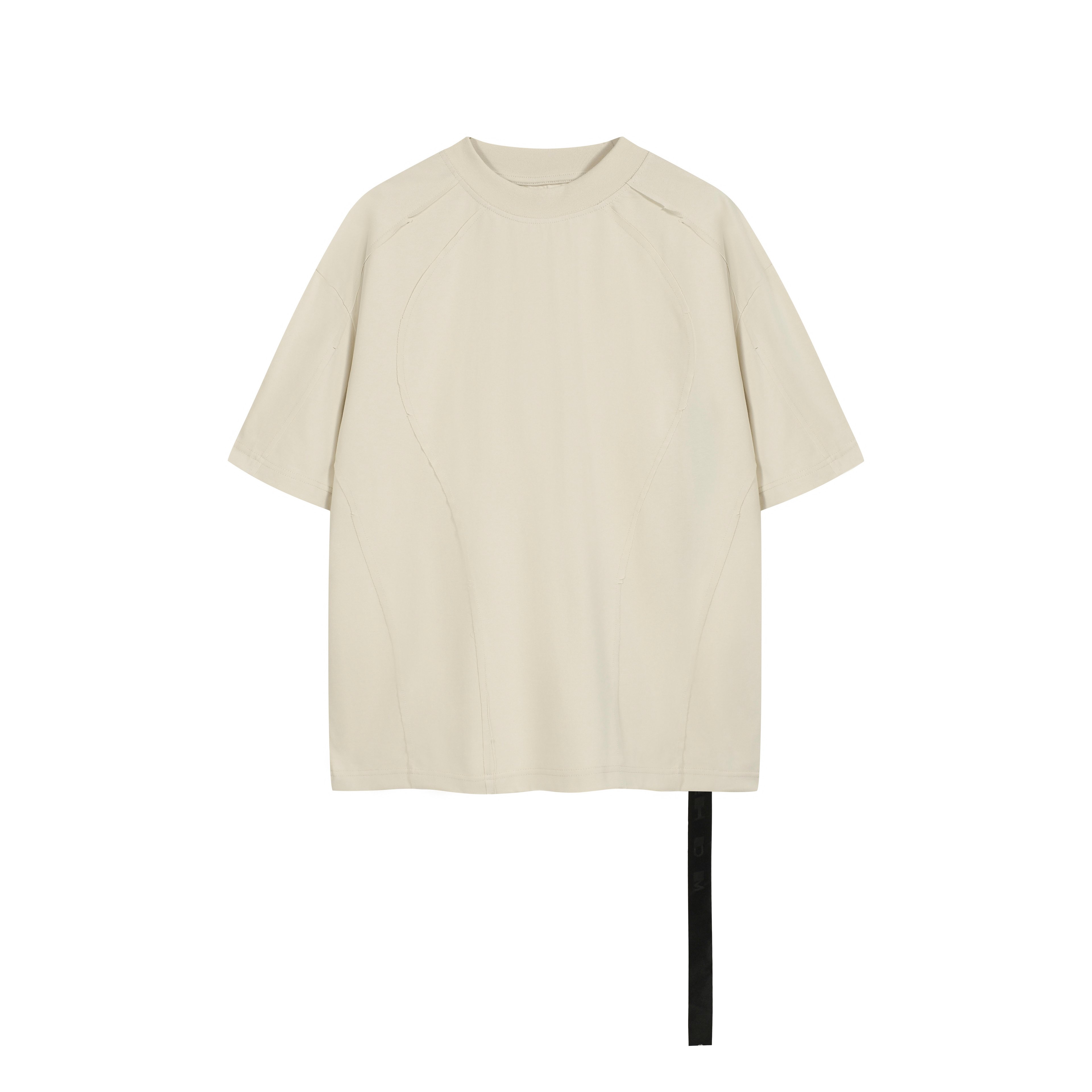 Rick Owens Oyster Seam Detail T-Shirt w/ Contrasting Strap
