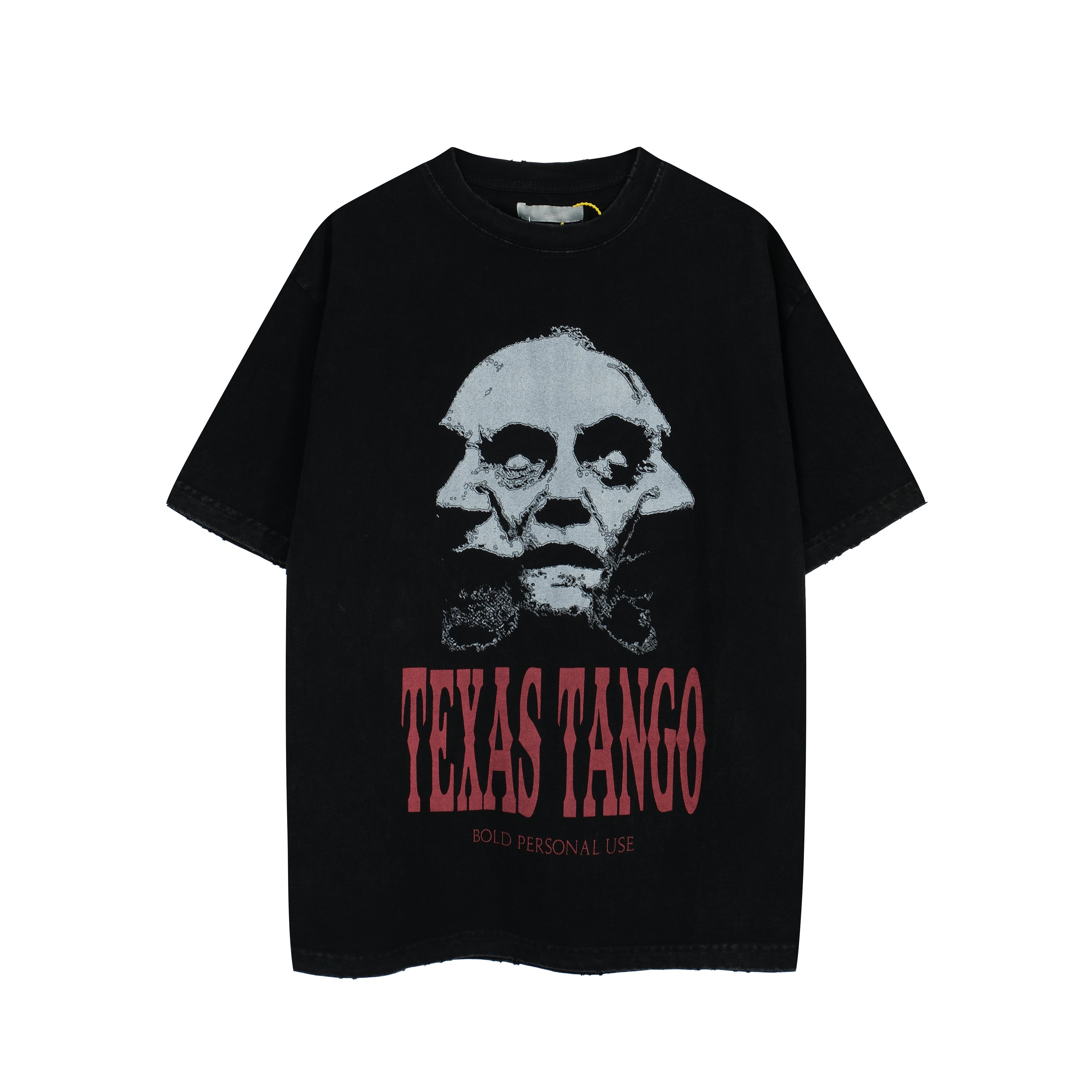 'TEXAS TANGO' Double-Face Washed Black Graphic Tee