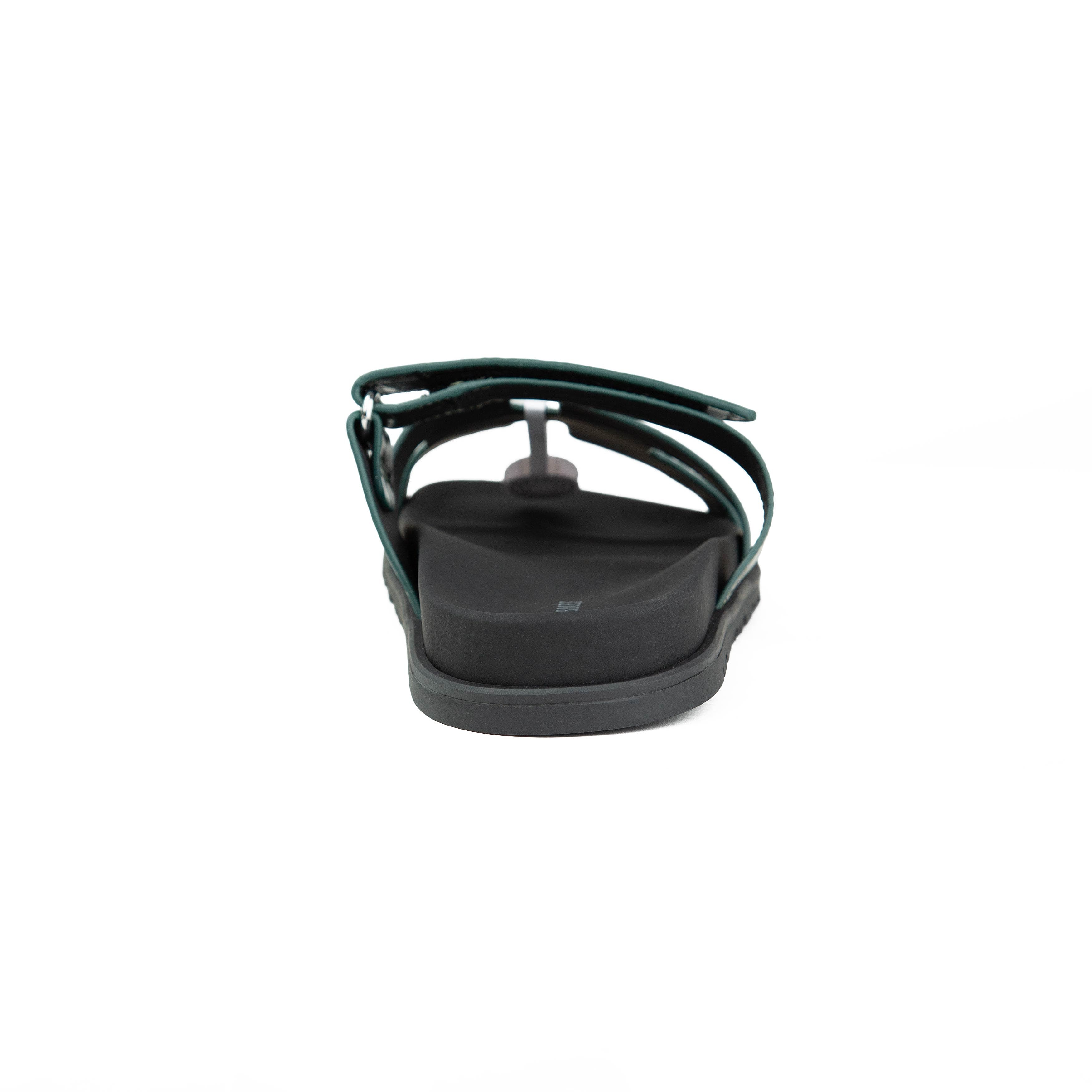 Hermès Chypre Sandals in Forest Green Crocodile Leather