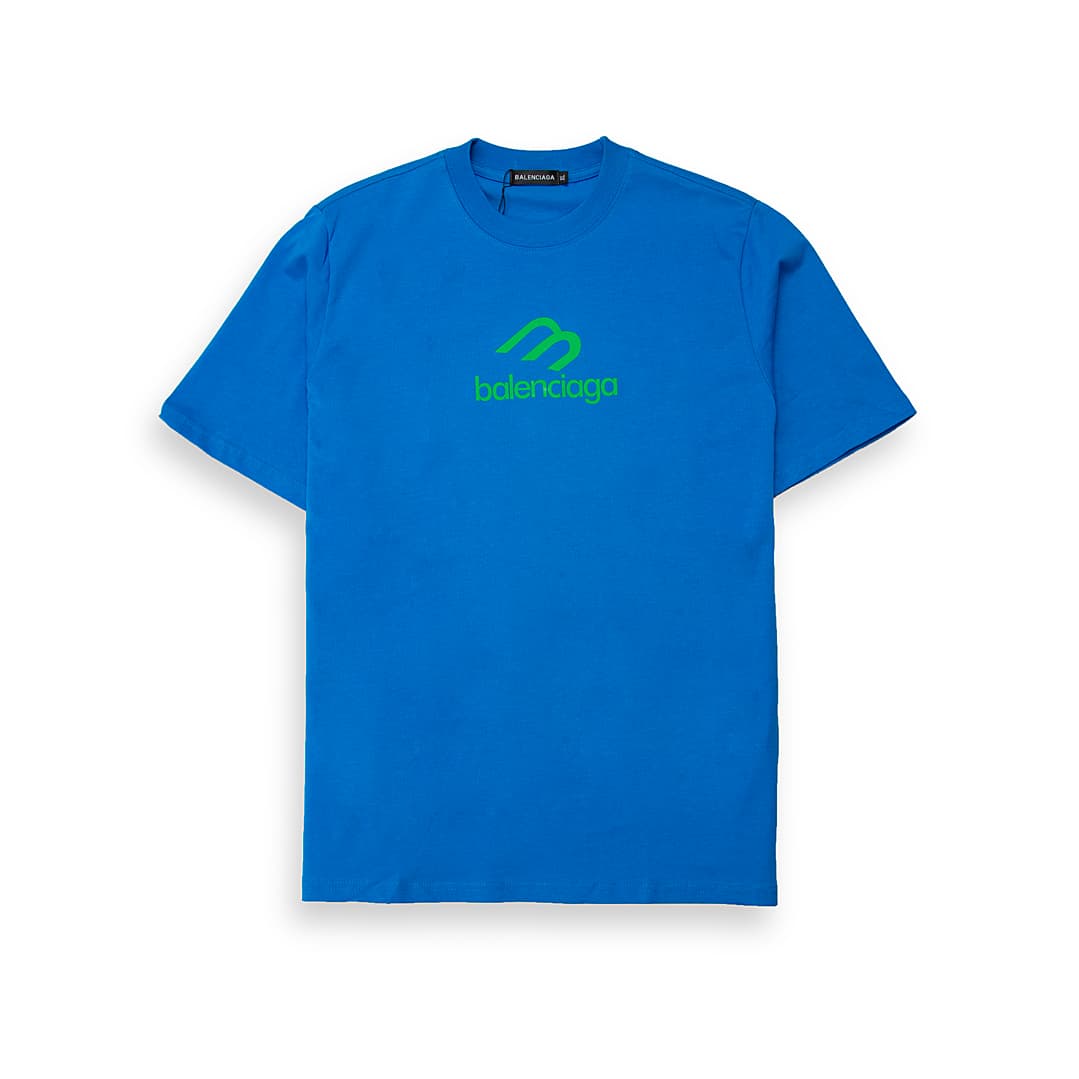 This is a distinctive, short-sleeved t-shirt from the luxury brand Balenciaga.