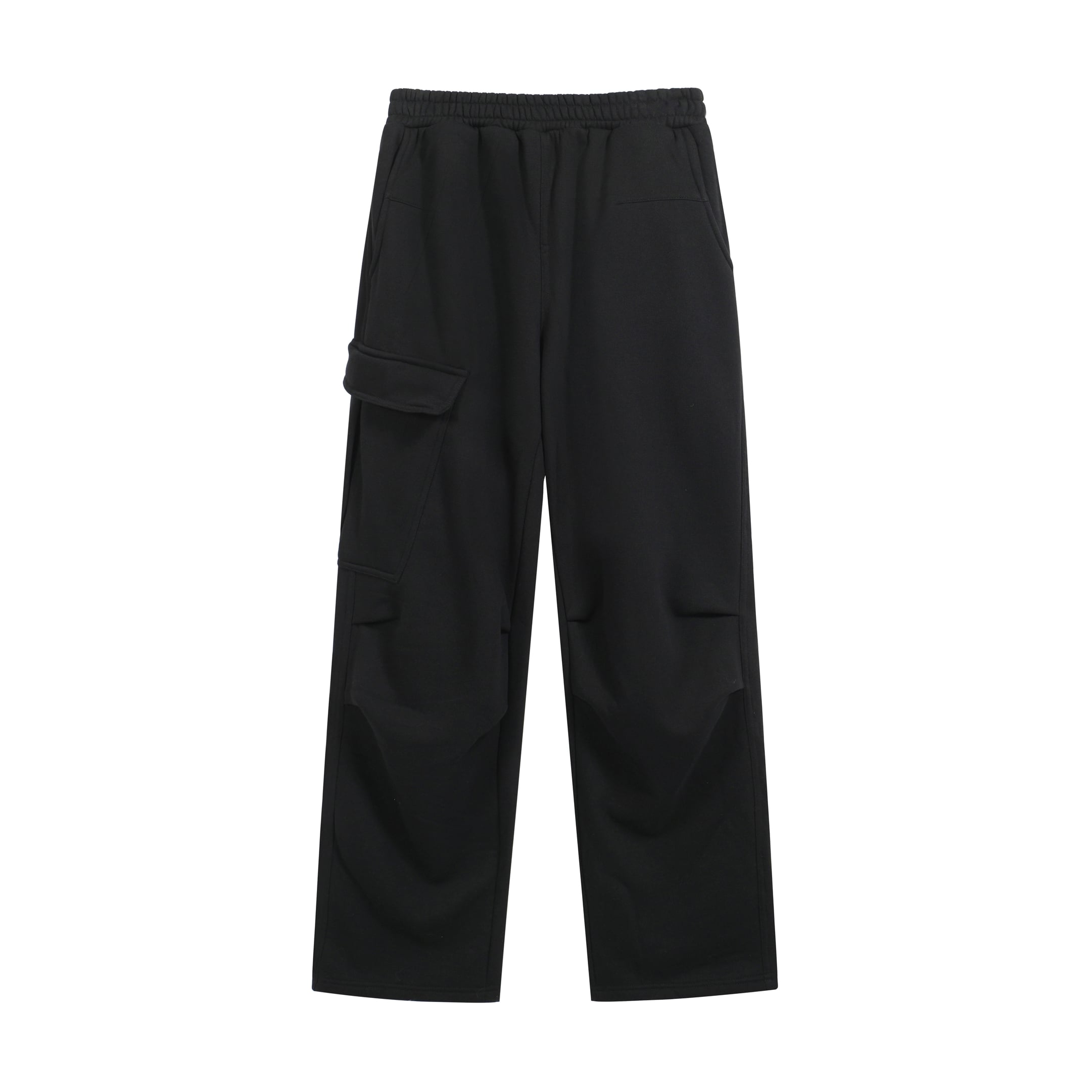 FFW Wide-Leg Black Panel Cargo Sweatpants