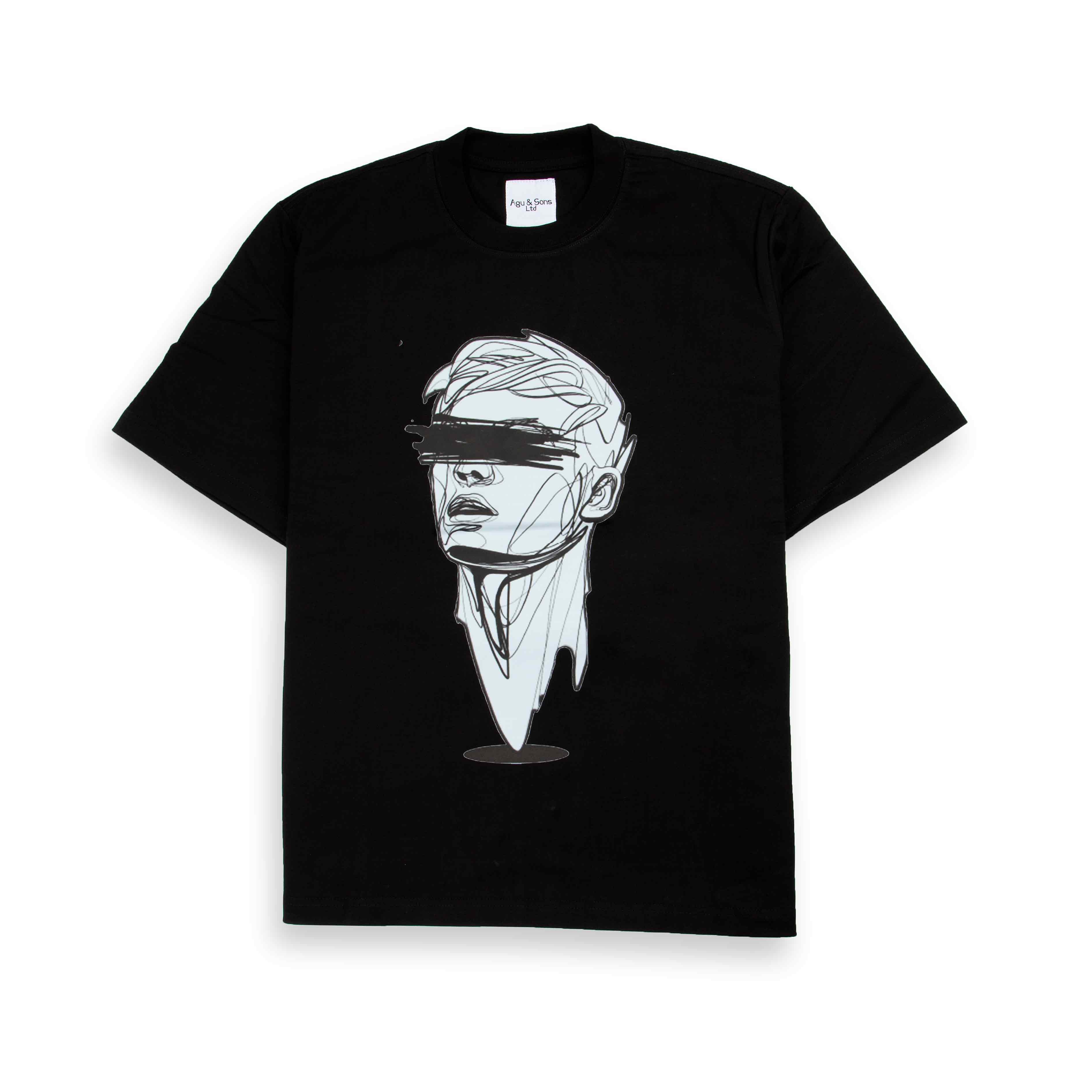 Agu & Sons "Blind Vision" Abstract Graphic T shirt Unisex- Black