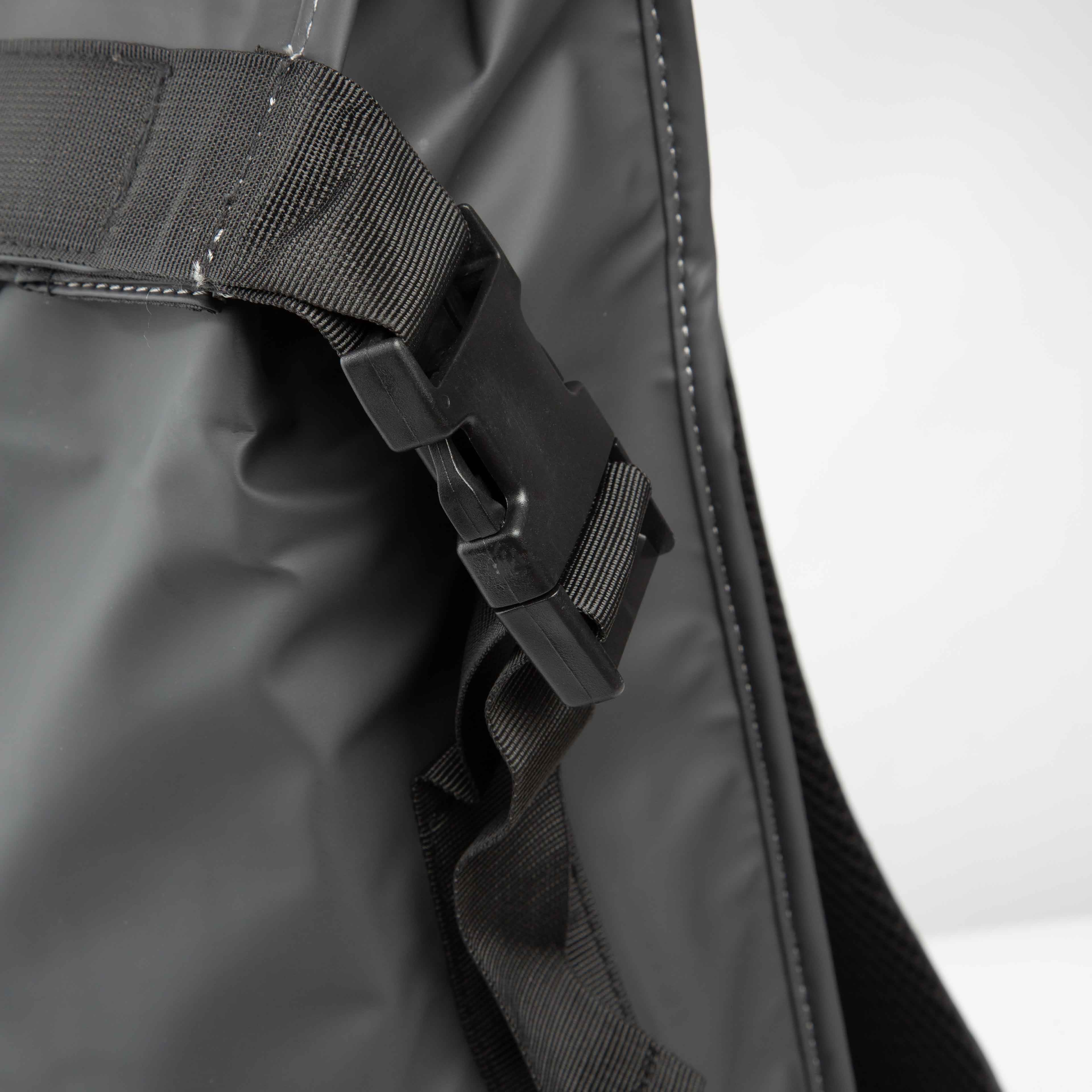 Grey Roll-Top Waterproof Backpack for Commuting & Travel | Unisex Durable Rucksack with Front Pocket