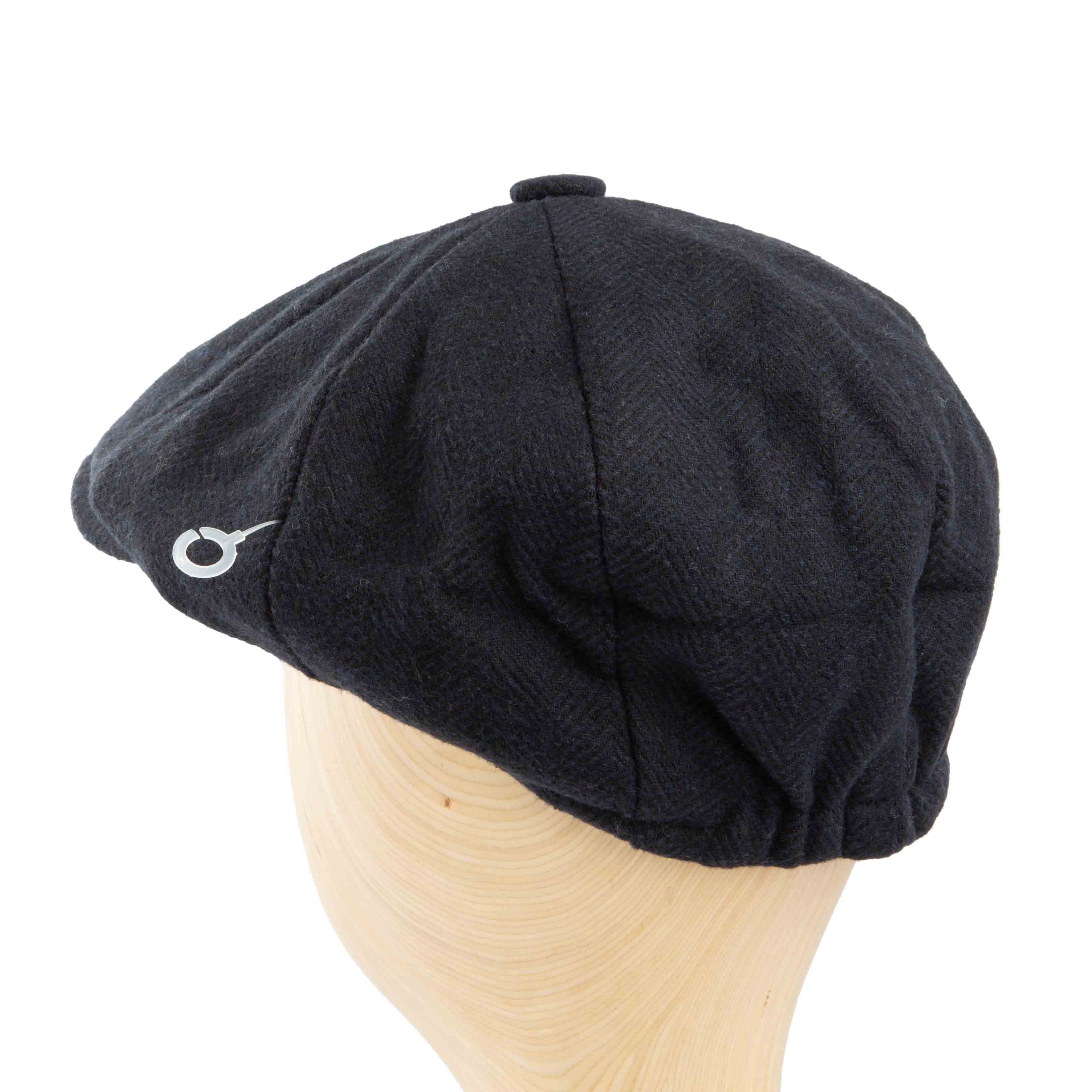 Classic dark grey herringbone newsboy cap for men, perfect for versatile everyday wear.