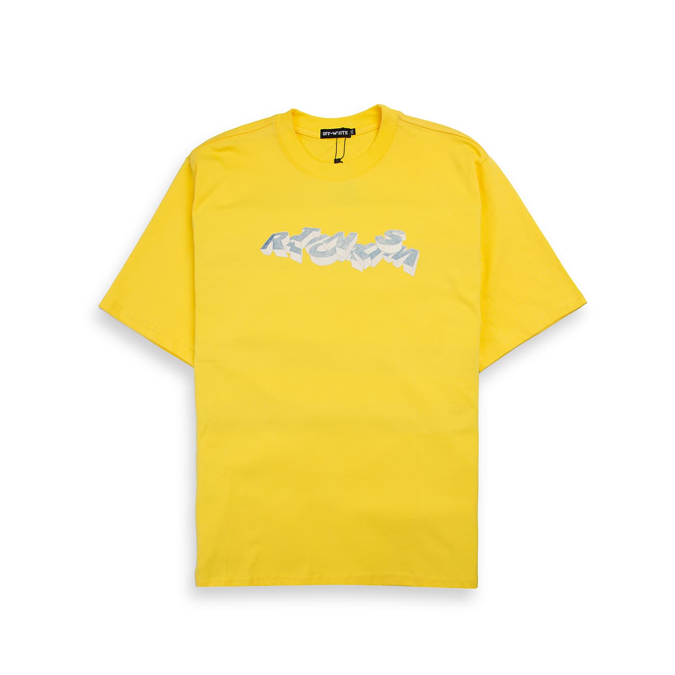Off-White Yellow 3D Logo Print T-Shirt | Men's Designer Tee