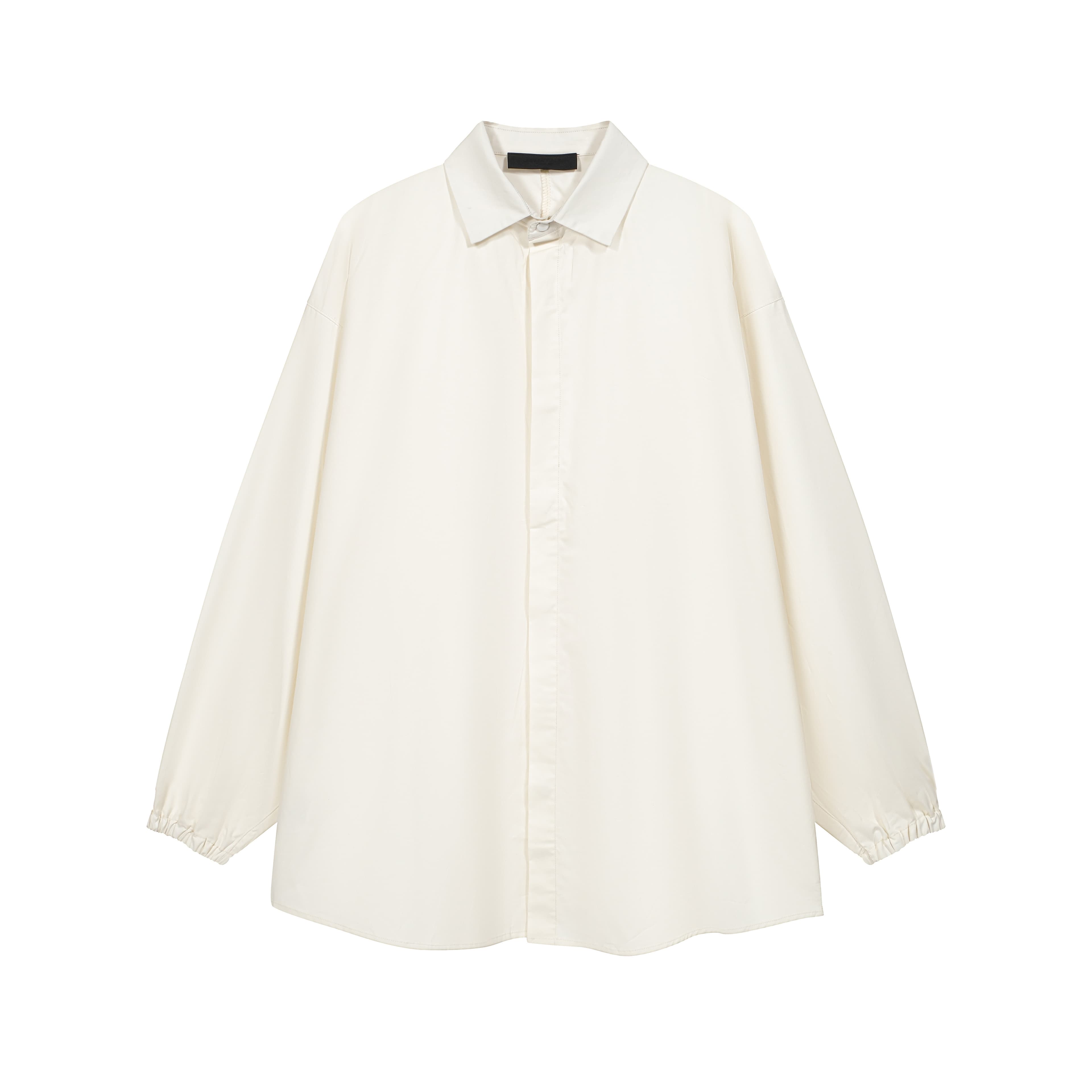 Unisex Oversized Drawstring Shirt - Cream Minimalist