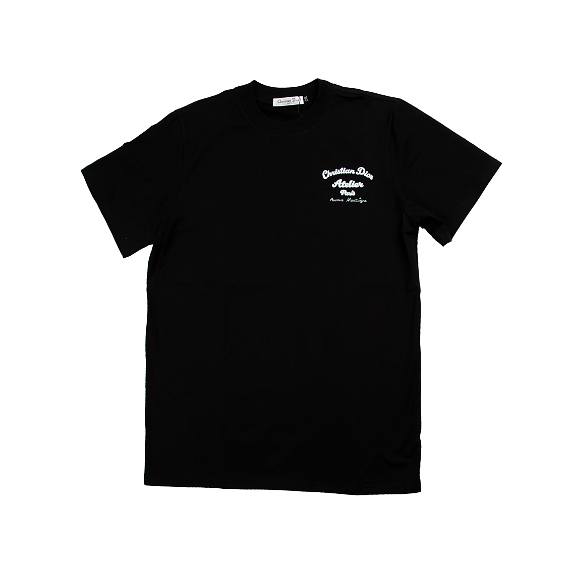 Dior Black Atelier Paris Avenue Montaigne Script T-Shirt