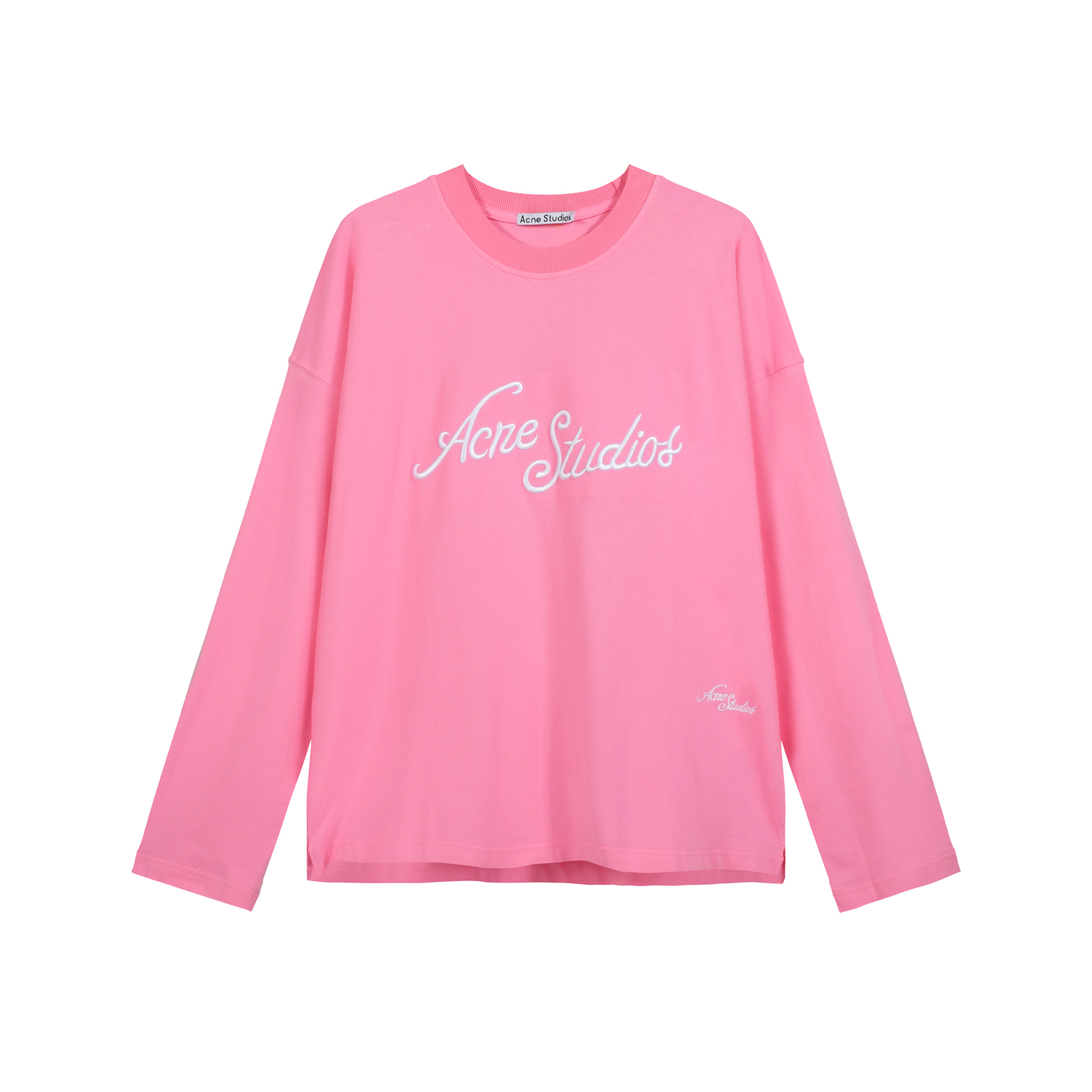 Acne Studios Unisex Pink Studded '1996' Logo Long-Sleeve